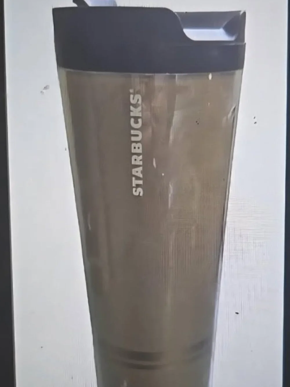 Starbucks Travel Mug Tumbler Mocha Tan Fabric with Rose Gold